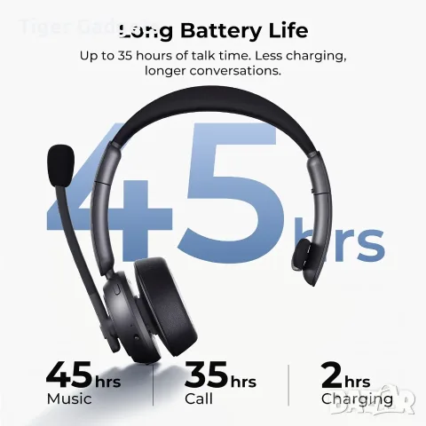Nuroum HP31S (3rd Gen) Bluetooth слушалка с микрофон, USB донгъл, зарядна база, Noise Cancelling, снимка 7 - Bluetooth слушалки - 55313694