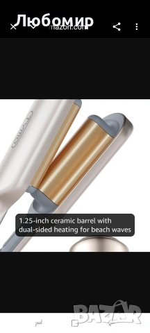 Маша за коса - TYMO ROVY Beach Waves Curling Wand, йонна маша за коса с дълбоки къдрици , снимка 5 - Преси за коса - 54402244