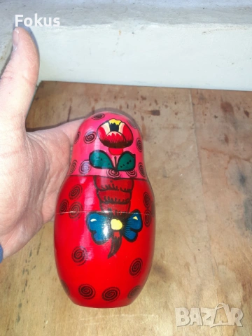 Матрьошка стара руска дарвена кукла 7 в 1, снимка 3 - Антикварни и старинни предмети - 54030694