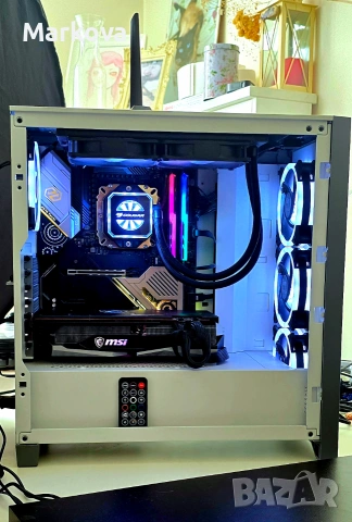 Мощен геймърски компютър • RX 6700 XT 12GB • Ryzen 5 5600G • X570 Taichi WiFi • Водно охлаждане