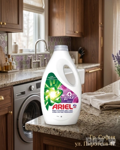 Ariel +Touch Of Lenor Amethyst flowers  течен перилен препарат за 30 пранета