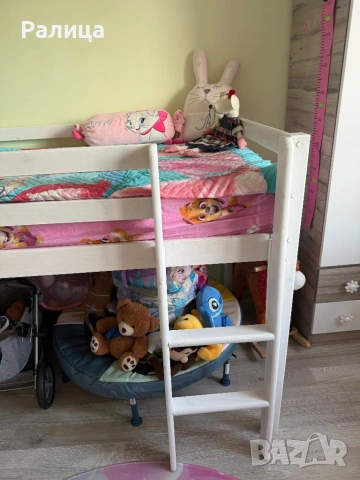 Високо единично легло със стълба, снимка 2 - Спални и легла - 54186044