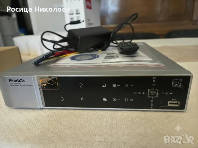 ​4-канален AHD рекордер / DVR (DVC / Pinetron DRA-1304R+) - перфектно състояние с аксесоари 
