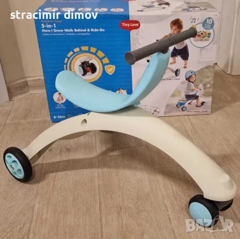 Активно-двигателна играчка 5 в 1 Tiny Love - Walk Behind & Ride-on, синя