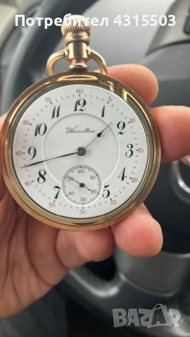 Антикварен златен часовник Hamilton, снимка 3 - Антикварни и старинни предмети - 54297906