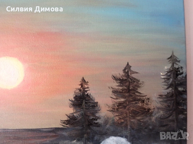 Бели макове, маслени бои, снимка 2 - Картини - 54330869