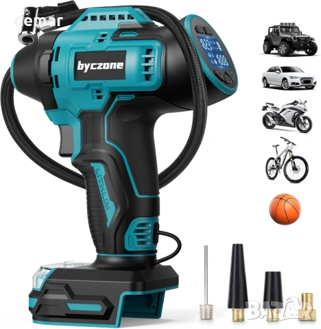 Безжичен въздушен компресор 160 PSI с LCD манометър за Makita 18V, без батерия