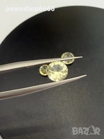 Комплект 3 естествени цитрина – общо 2,15 ct – кръгъл брилянтен, снимка 11 - Бижутерийни комплекти - 55483477