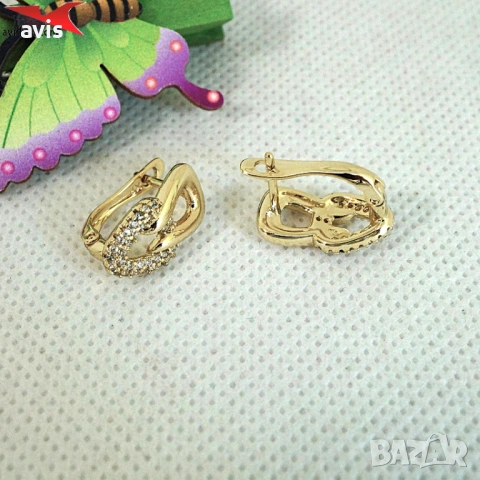 Обеци с 14К златно покритие 2141898, снимка 3 - Обеци - 54178935