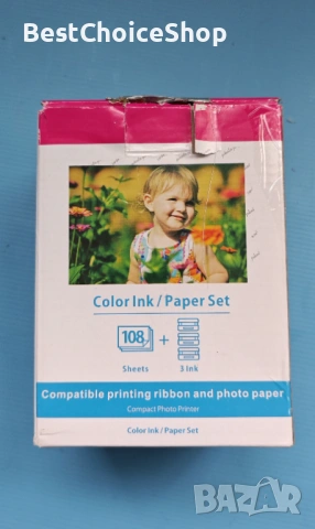 Canon Selphy CP фотохартия и комплект с мастило 3 касети 108 хартии – KC-108IP, снимка 2 - Чанти, стативи, аксесоари - 54155880