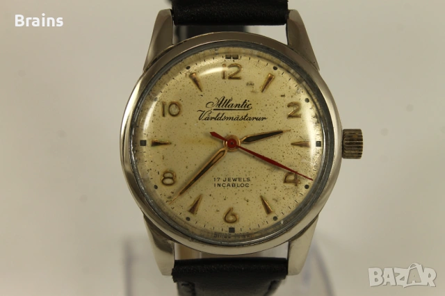 1950's ATLANTIC Worldmaster Швейцарски Ръчен Часовник, снимка 4 - Мъжки - 54201047