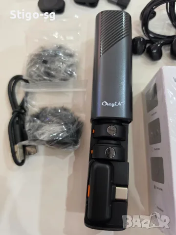 Безжичен лавалиерен микрофон, комплект 2 броя, USB, активна шумопотискаща технология, снимка 12 - Микрофони - 55613718
