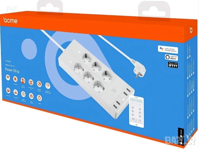 Smart WI FI Разклонител с 6 гнезда Acme SH3305