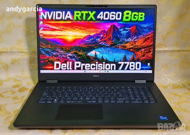 Dell Precision 7780/Core i7-13850HX/NVidia RTX Ada 2000 8GB/16GB RAM/512GB SSD/17.3 100% DCI-P3, снимка 3 - Лаптопи за работа - 55493825