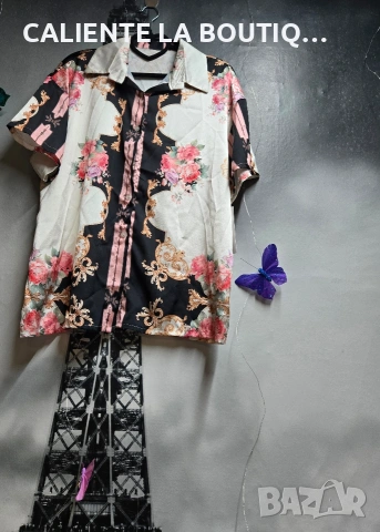 Комплект сатен с риза, снимка 2 - Ризи - 54211825