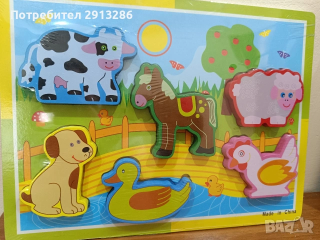 Бебешки дървен пъзел , снимка 2 - Игри и пъзели - 54654063