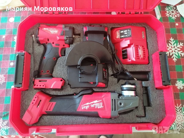 Комплект гайковерт и ъглошлайф MILWAUKEE DTW 285 18V, снимка 2 - Други инструменти - 54455922