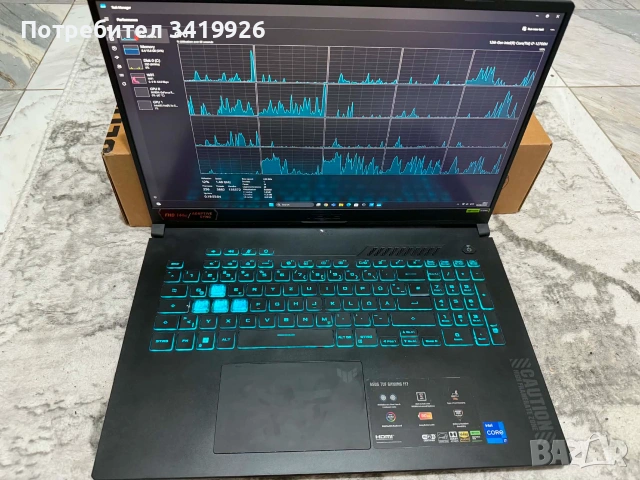 Продавам Мощен Геймърски Лаптоп ASUS TUF Gaming F17 (2022 / FX707) +подарък охлаждаща подложка Hama, снимка 5 - Лаптопи за игри - 54981638