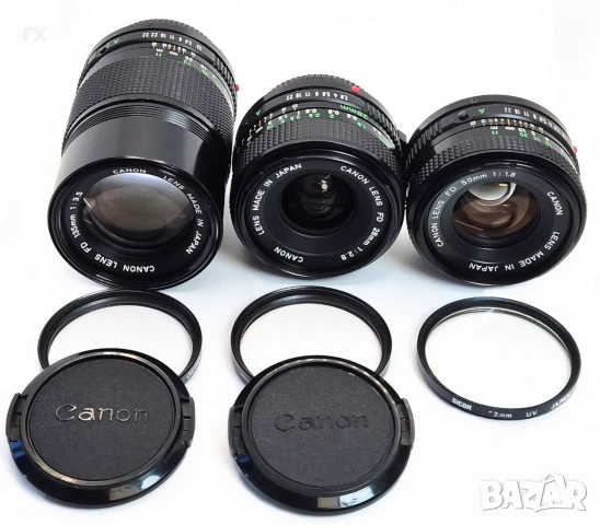 Canon New FD 28mm, 50mm, 135mm