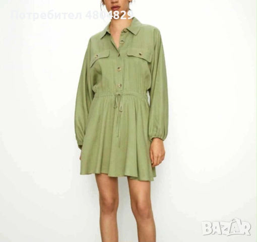 🌟 НОВА с етикет: Страхотна къса рокля-риза ZARA 