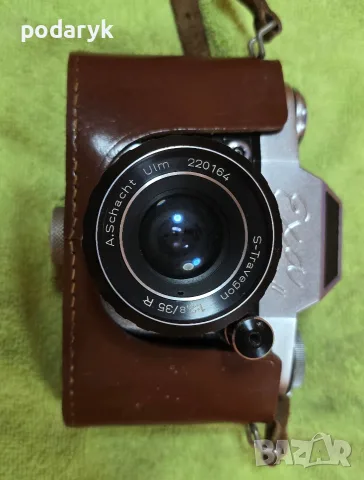 Ihagee Exa II + A. Schacht Ulm S-Travegon 35mm f/2.8 | Винтидж немски фотоапарат, снимка 2 - Фотоапарати - 55511940