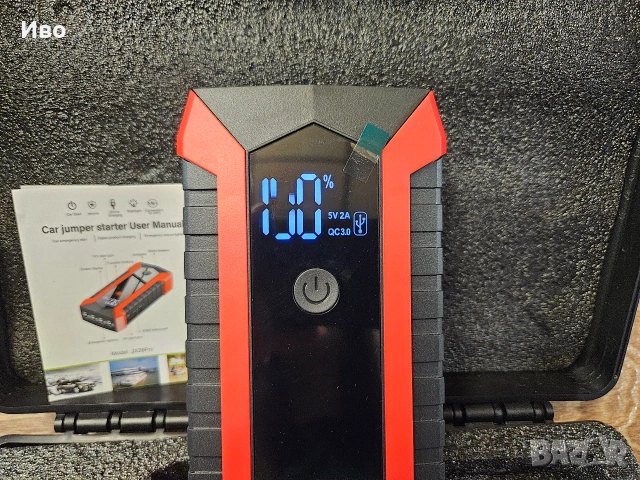Многофункционално стартерно устройство за кола (Jump Starter) – Външна батерия с LCD дисплей, Пълен , снимка 9 - Аксесоари и консумативи - 55259592