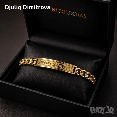 Мъжка гривна Greek Key Gold
