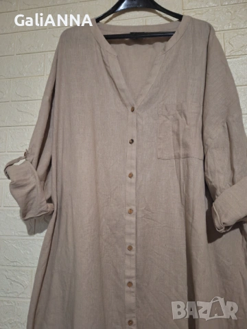 СТРАХОТНА ТУНИКА РИЗА ZIZI ОТ ЛЕН 2XL-4XL, снимка 6 - Туники - 54813942