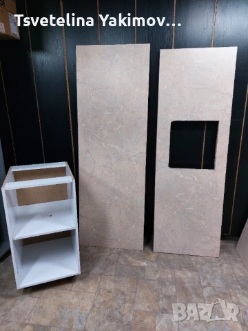 НОВИ! Кухненски плот с отвор за мивка, гръб и шкаф 45 см MDF