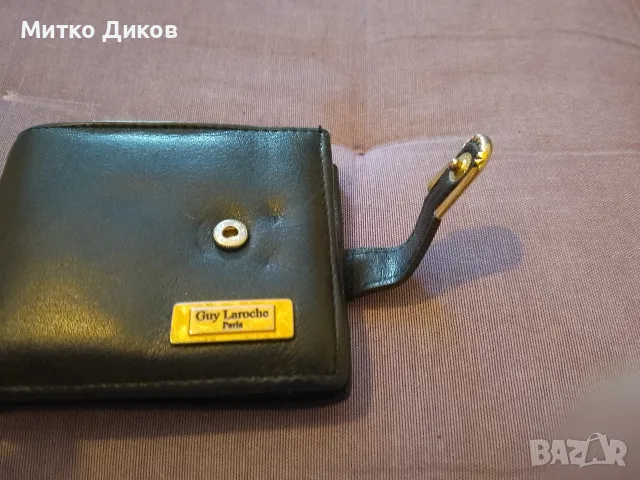 Guy Laroche Марков портфейл нов естествена кожа телешки бокс нов унисекс 105х 90 мм, снимка 2 - Портфейли, портмонета - 55300299