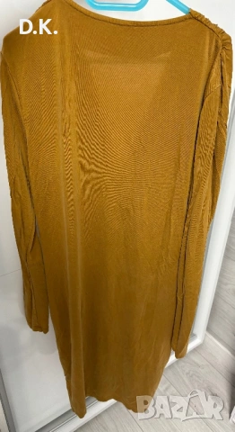 Дамска рокля Samsoe Samsoe. Материя-купро+еластан. Цвят-GOLDEN BROWN., снимка 6 - Рокли - 54333775