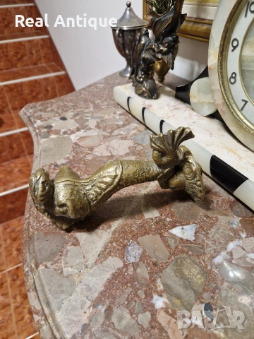 Стара находка рядко антикварно бронзово чукало за врата , снимка 7 - Антикварни и старинни предмети - 54242939