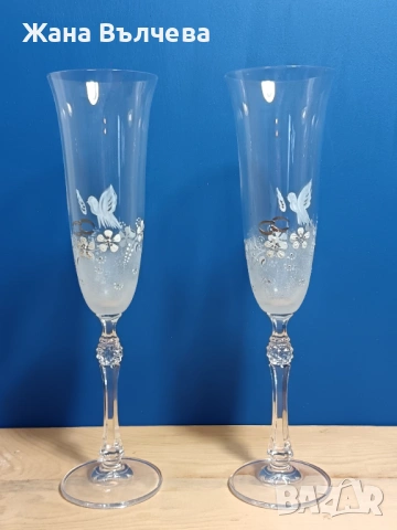 Сватбени ритуални чаши Е3 - ръчно рисувани