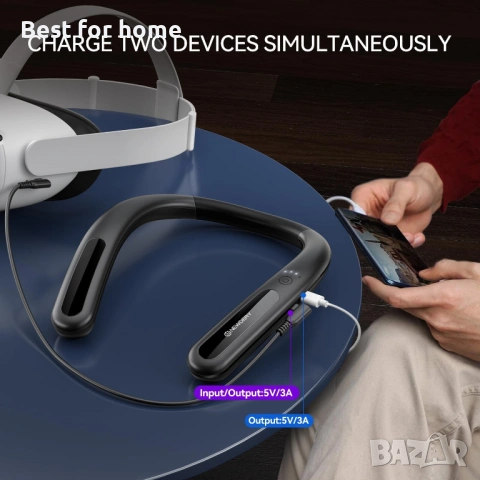 Външна батерия за врата NEWDERY 10000mAh за Meta Quest 3/2, VR Oculus Quest, HTC, снимка 5 - Друга електроника - 54885607