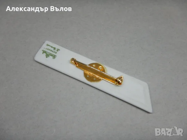 Винтидж порцеланова брошка Rosenthal Германия Ръчна изработка подписана, снимка 9 - Антикварни и старинни предмети - 55395473