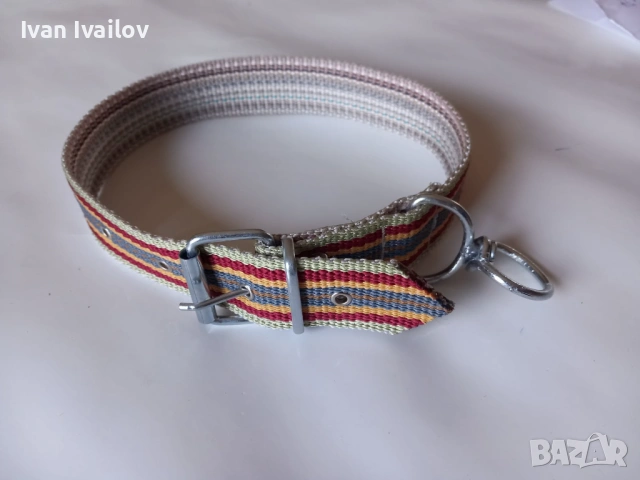 Шарена текстилна каишка 65см за куче – ширина 4см, с върток