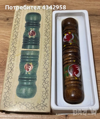 Комплект винтидж солничка и пиперничка от дърво “PEFFER + SALZ”. 1970-1980г., снимка 4 - Антикварни и старинни предмети - 54487235