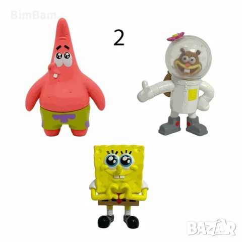 Комплект 3D фигурки мини Спондж Боб / Sponge Bob - различни модели, снимка 3 - Фигурки - 54444932