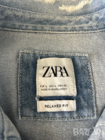 Мъжка риза ZARA (дънков плат), снимка 7 - Ризи - 55468194
