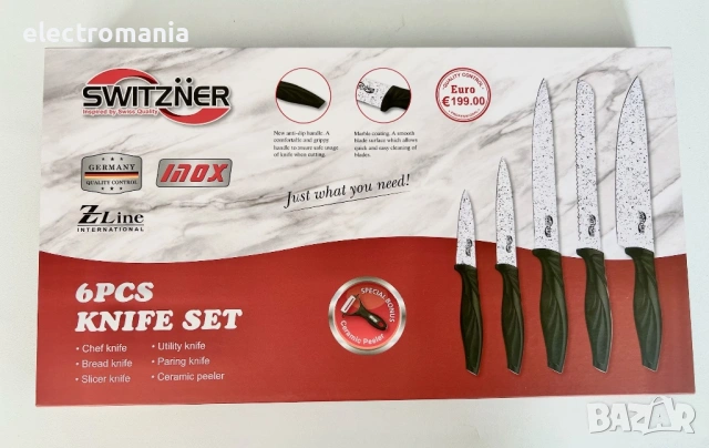 комплект ножове Switzňer SW-9281, снимка 5 - Прибори за хранене, готвене и сервиране - 54236791
