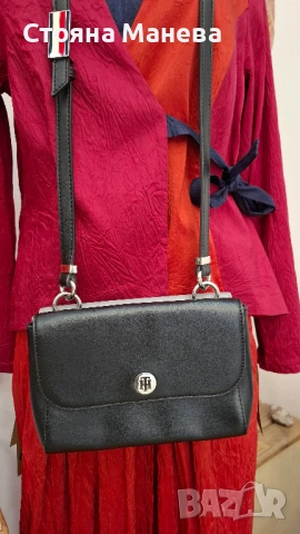 НОВА! Оригинална Двулицева Чанта Tommy Hilfiger (Черна/Сива), снимка 2 - Чанти - 54783274