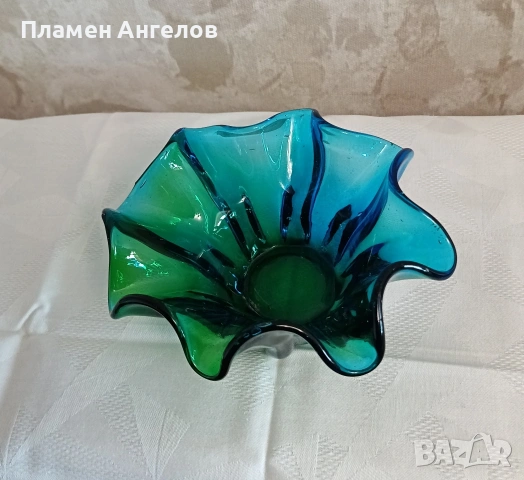 Купа/фруктиера от цветно арт стълло Мурано/ Мurano Art Glass. , снимка 4 - Вази - 54814118