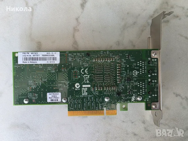 Продавам PCI-E x8 LAN card 10GBit Intel, снимка 2 - Мрежови адаптери - 55484101