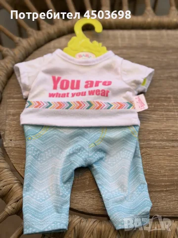 Дрехи за кукла Baby Born, Тениска с клин, 43см, снимка 2 - Кукли - 55600965
