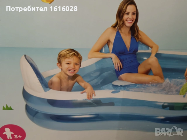 Надуваем басейн Intex - Swim Center™, Family Lounge, 229 x 229 x 66 см.Подложка за басейн., снимка 4 - Басейни и аксесоари - 55213750
