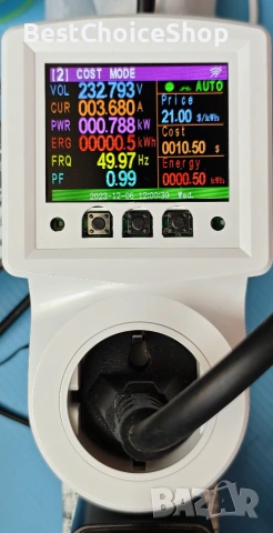 Електромер за контакт, измервател на разходите за енергия, с голям LCD екран, с приложение Tuya, снимка 7 - Друга електроника - 55017143
