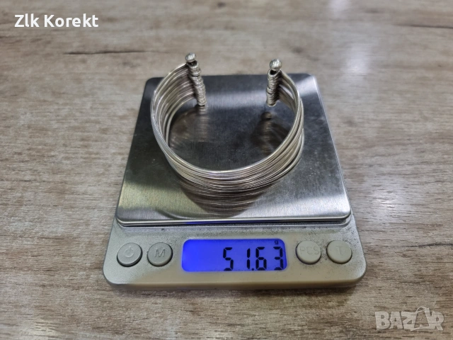 Сребърна гривна тип маншет , снимка 12 - Гривни - 55191446