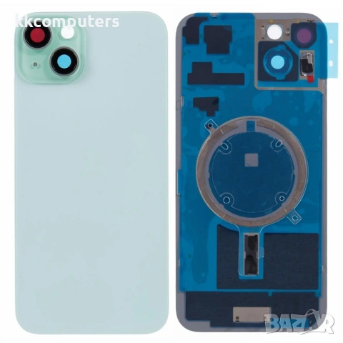 OEM Заден Капак за iPhone 15 с Рамка, Стъкло за Камерата и Магнитен Ринг – 5 цвята, снимка 4 - Резервни части за телефони - 54548806