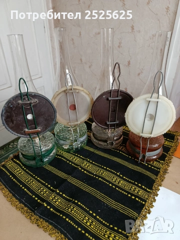 Стари газени лампи - номер 8, 4 броя, снимка 4 - Декорация за дома - 41911926