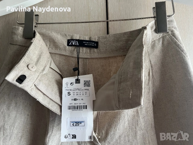 Нови ленени панталонки Zara, снимка 3 - Къси панталони и бермуди - 54707289